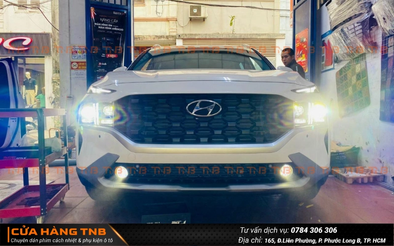 Độ đèn bi gầm Hyundai Santafe giải pháp lý tưởng giúp tăng cường khả năng quan sát và đảm bảo an toàn khi lái xe