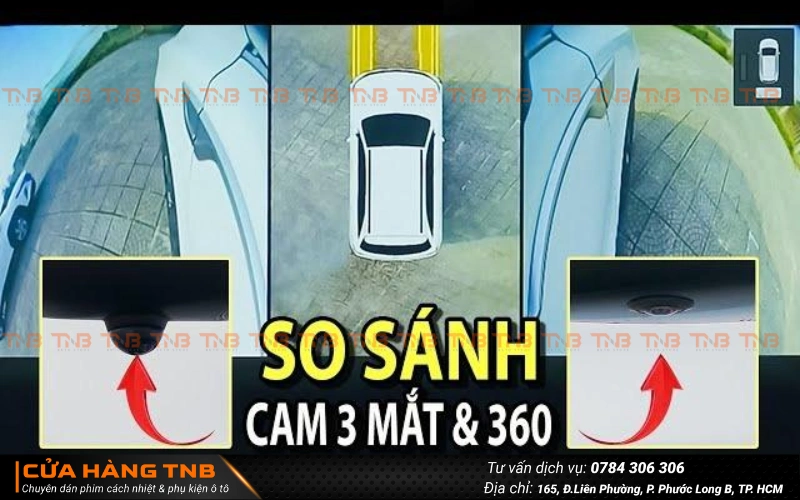 So sánh camera 360 và camera 3 mắt cho ô tô