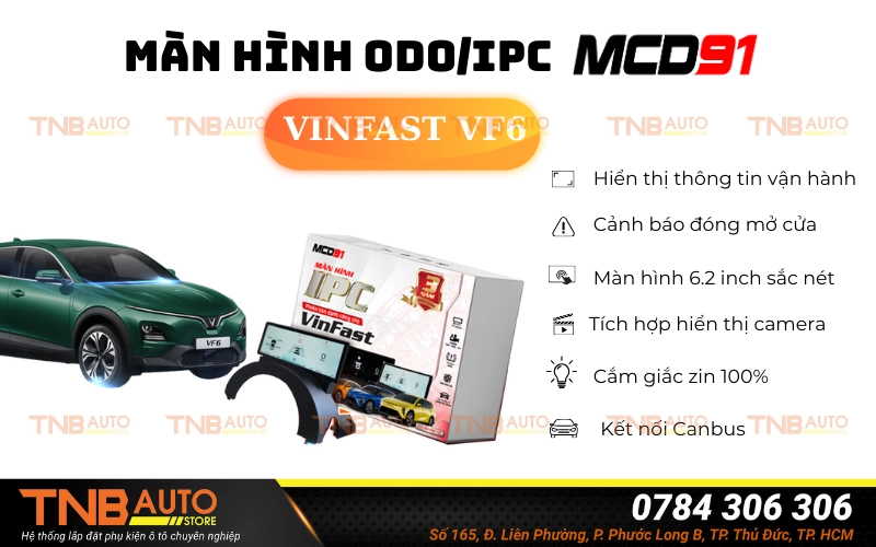 Màn hình ODO VF6 MCD91 hiển thị sắc nét, giá tốt 28 Ưu điểm nổi bật của màn hình ODO VinFast VF6 MCD91