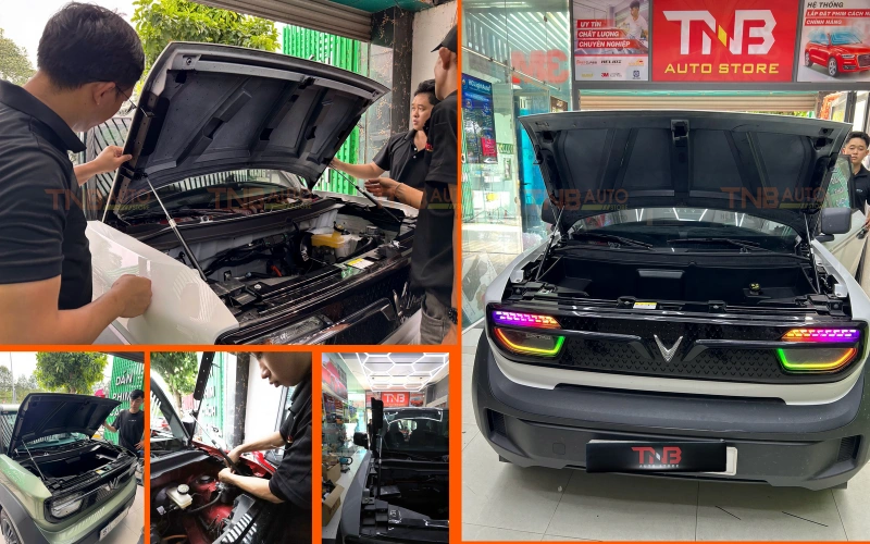 Thi công lắp cốp trước VF3 tại Hệ thống TNB Auto