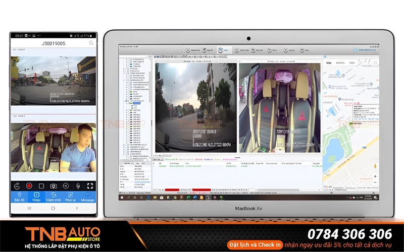 Camera giám sát xe từ xa qua điện thoại và máy tính