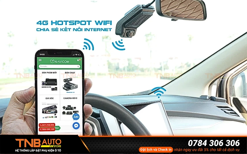 Phát wifi 4G trực tiếp trên xe