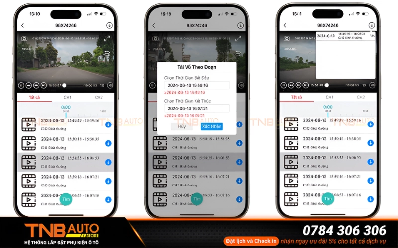 Navicom X5 cho phép xem hình ảnh trực tiếp xem lại hoặc tải xuống ngay thông qua ứng dụng điện thoại