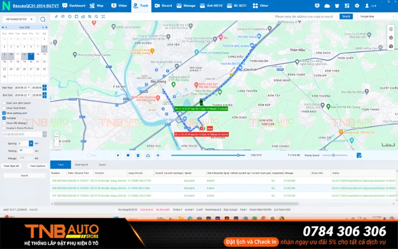 Navicom X5 lưu trữ đầy đủ lộ trình di chuyển của xe giúp chủ xe dễ dàng kiểm tra xe 