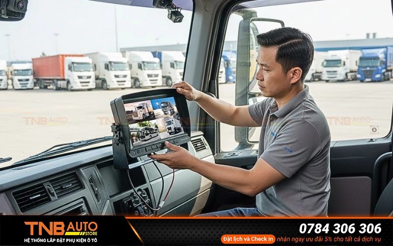Quy trình lắp đặt camera hành trình xe tải Navicom GT9 đúng chuẩn kỹ thuật tại TNB Auto