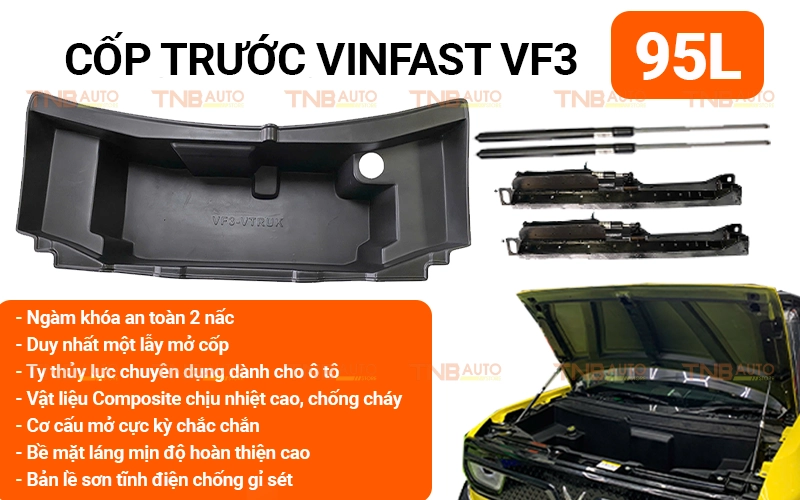 Điểm nổi bật của dòng cốp trước VF3 VTRUK dung tích 95L