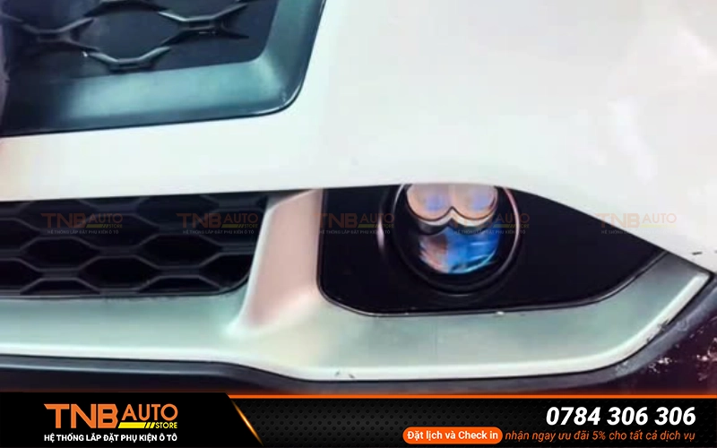 Lắp thêm bi gầm Hyundai Kona tăng sáng, chuẩn zin 8 Đèn bi gầm dạng tròn cho Hyundai Kona