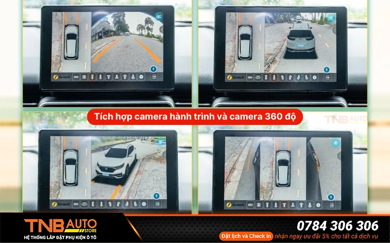 Tích hợp camera hành trình và camera 360 độ