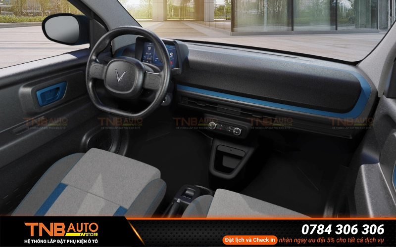 Taplo nguyên bản của xe VinFast Minio Green chất liệu nhựa nếu tiếp xúc lâu với ánh sáng có bị xuống cấp, phai màu