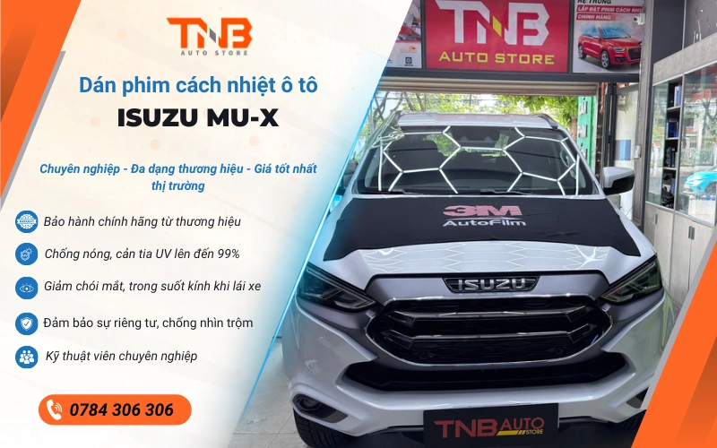 Dán phim cách nhiệt Isuzu mu-X nên chọn gói nào giá tốt 7