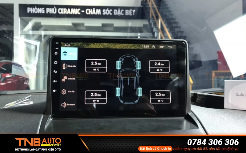 Cảm biến áp suất lốp (TPMS) xe Mitsubishi Destinator giúp giám sát áp suất và nhiệt độ từng lốp xe theo thời gian thực