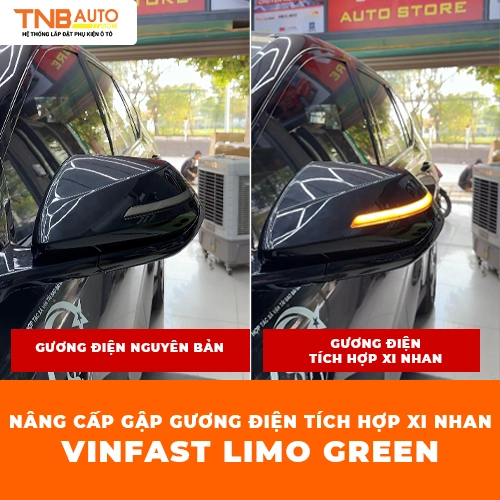 Gập gương điện kèm LED xi nhan Limo Green