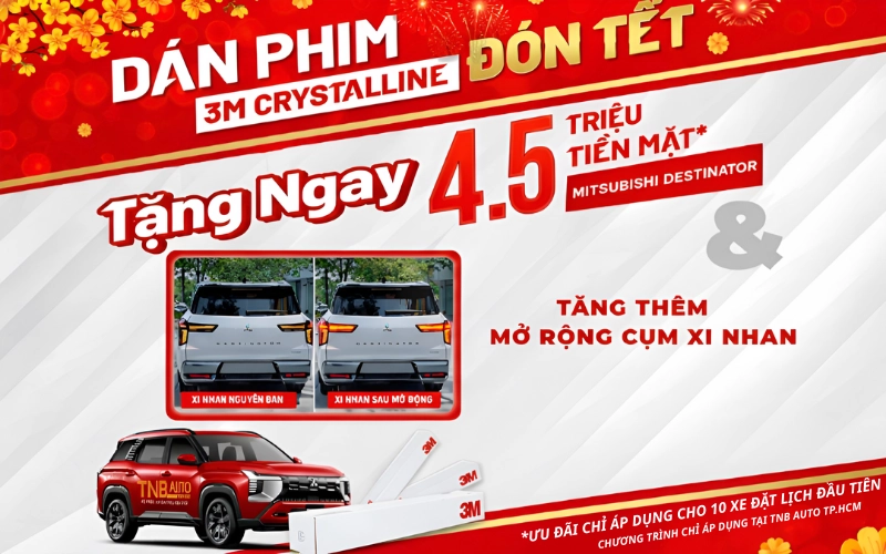MITSUBISHI DESTINATOR DÁN PHIM 3M CRYSTALLINE FULL XE CHECK IN TẶNG NGAY 4.500.000Đ TIỀN MẶT VÀ GÓI MỞ RỘNG XI NHAN 