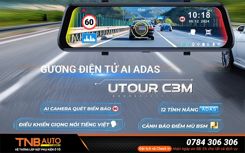 Camera gương điện tử AI ADAS UTOUR C3M cho VinFast Minio Green