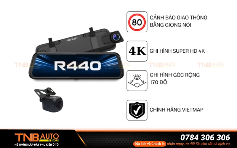 Camera gương VIETMAP R440 cho VinFast Minio Green