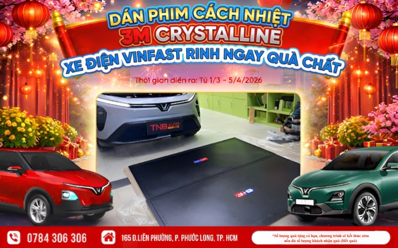 DÁN PHIM CÁCH NHIỆT 3M CRYSTALLINE XE ĐIỆN VINFAST RINH NGAY QUÀ CHẤT