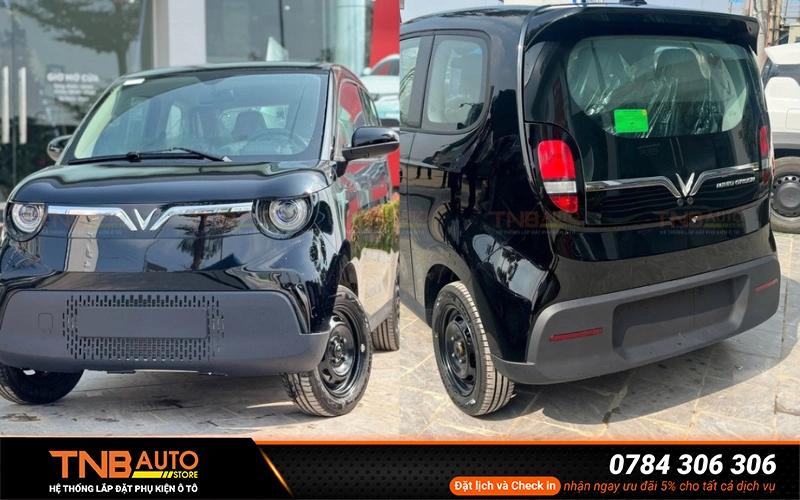 VinFast Mino Green không trang bị sẵn đèn LED cánh chim mà chỉ có ốp viền cánh chim