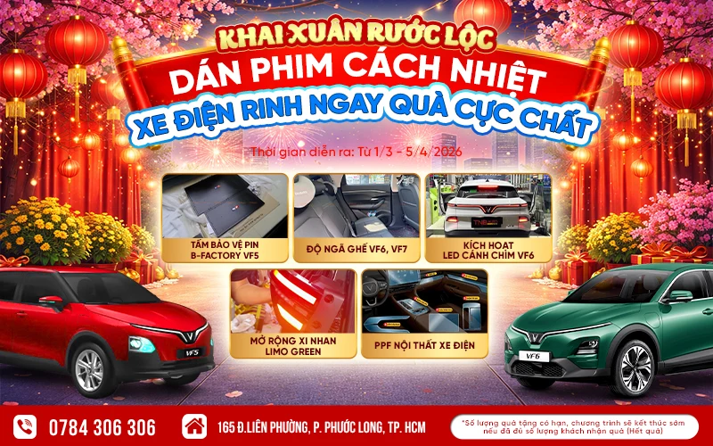 Các quà tặng, ưu đãi quý khách hàng sẽ nhận được khi dán phim cách nhiệt xe điện tại TNB Auto