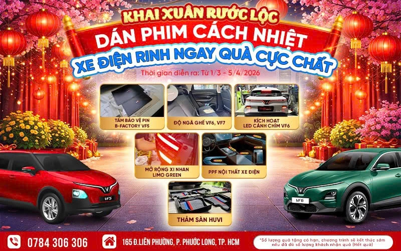 Các quà tặng, ưu đãi quý khách hàng sẽ nhận được khi dán phim cách nhiệt xe điện tại TNB Auto