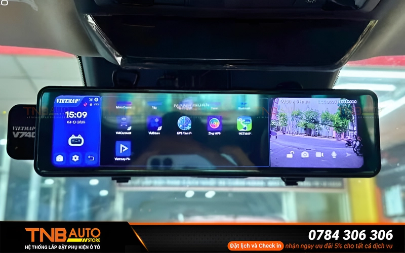 Camera hành trình Mitsubishi Destinator chính hãng, giá tốt 6 Camera hành trình gương chiếu hậu là dòng thiết bị hiện đại tích hợp camera trước và camera sau thay thế gương chiếu hậu thông thường