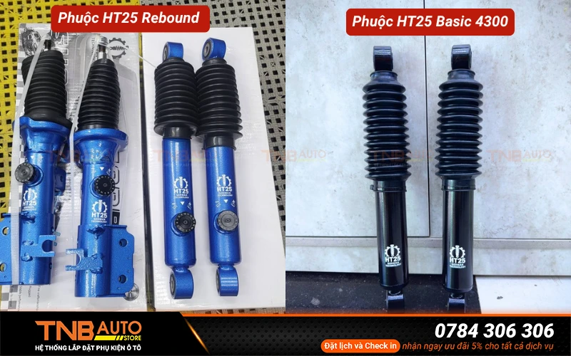 So sánh Phuộc HT25 Basic và Phuộc HT25 REBOUND cho VF3