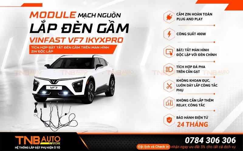 Module nguồn IKYXPRO lắp đèn gầm dành riêng cho Vinfast VF7 8 Tính năng của module nguồn dành riêng cho Vinfast VF7 IKYXPRO