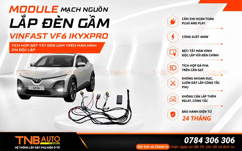 Module nguồn lắp đèn gầm Vinfast VF6 IKYXPRO 10 Tính năng nổi bật của bộ module nguồn lắp đèn gầm xe Vinfast VF6