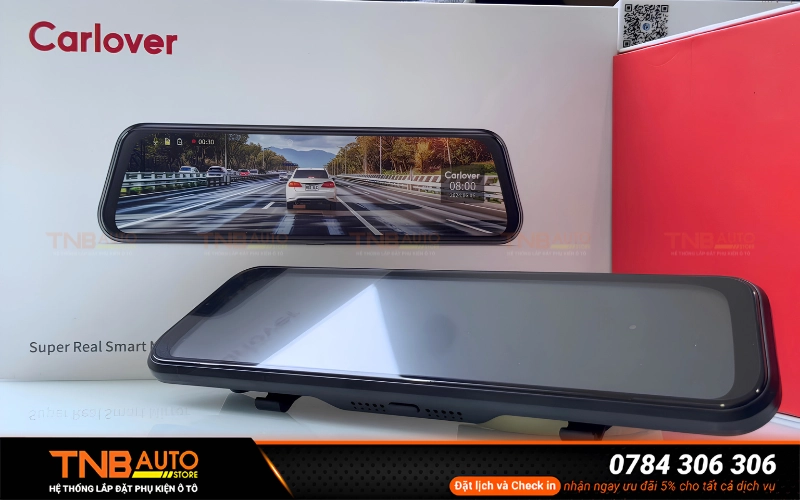 Camera hành trình gương Carlover N6 Pro 4K ghi hình trước và sau xe với độ sắc nét cao