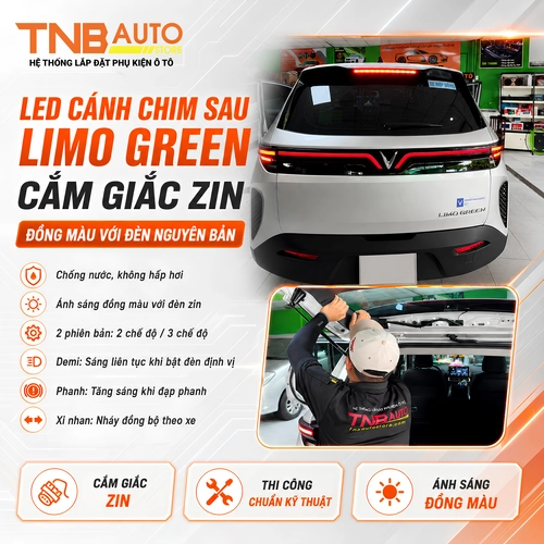 Led cánh chim sau xe Vinfast Limo Green 7
