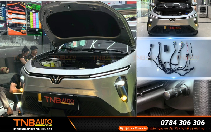 Module mạch nguồn IKYXPRO lắp đèn gầm xe Vinfast Limo Green zin 8 Lắp đèn gầm VinFast Limo Green toàn diện tại TNB Auto sử dụng đèn gầm chính hãng kết hợp cùng bộ module lấy nguồn IKYXPRO thi công lắp zin đạt chuẩn plug & play không cần cắt đục hay can thiệp vào hệ thống điện nguyên bản của xe