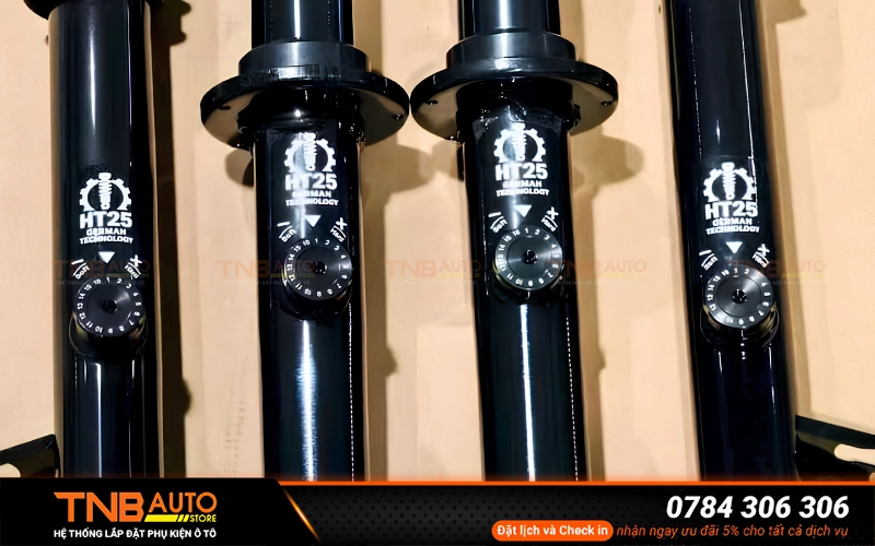 Phuộc rebound Vinfast Lux SA HT25 tùy chỉnh 16 nấc 17 Phuộc Rebound HT25 cho VinFast Lux SA tùy chỉnh độ hồi phuộc lên đến 16 nấc