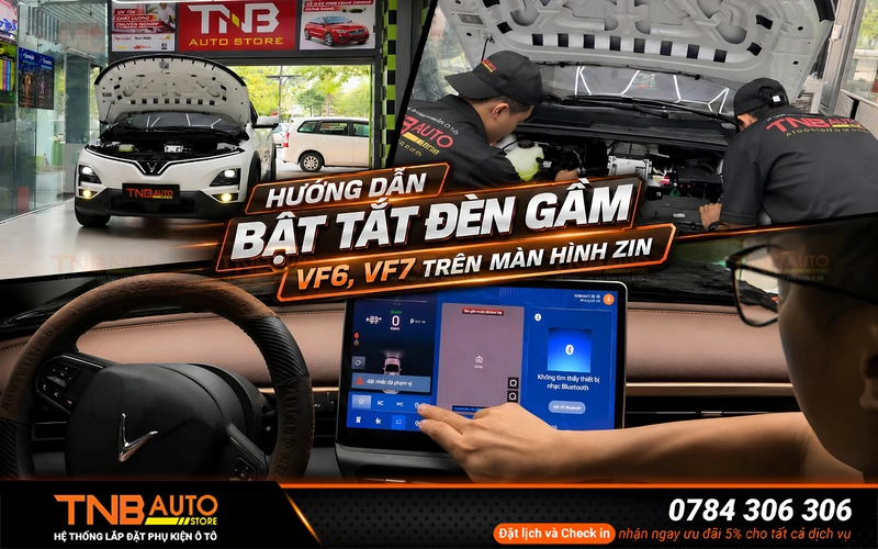 Hướng dẫn cách bật tắt đèn gầm VF6 VF7 trên màn hình zin 1