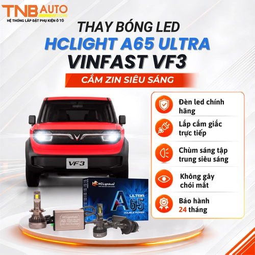 Thay bóng led Vinfast VF3 siêu sáng, chuẩn zin 100% – Phiên Bản: HCL A65 ULTRA