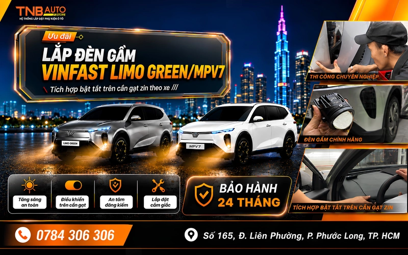 Check-in lắp đèn gầm VinFast Limo Green/MPV7 với giá ưu đãi chỉ 4,5 triệu