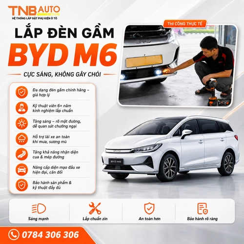Lắp đèn gầm BYD M6 3