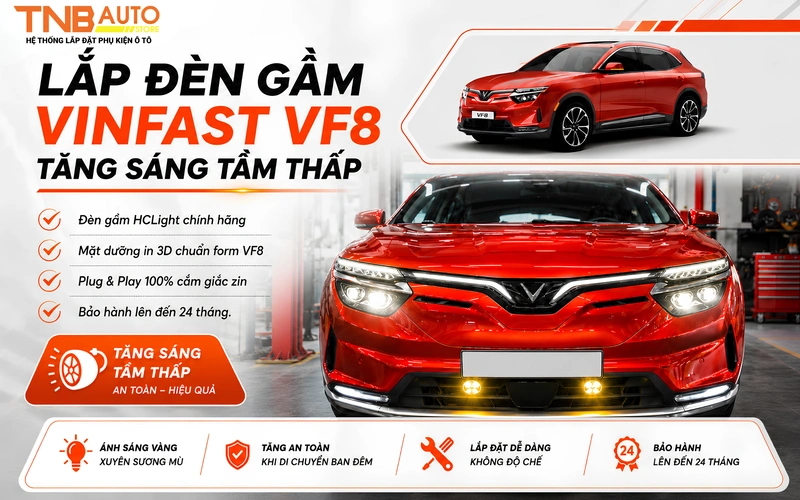 Nâng cấp đèn gầm Vinfast VF8 nên lắp loại nào? Báo giá 2026 6 Điểm nổi bật khi nâng cấp đèn gầm Vinfast VF8 tại TNB Auto