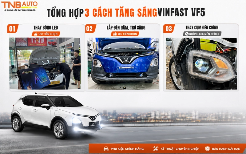 Tổng hợp 3 cách tăng sáng cho xe Vinfast VF5 1 Tổng hợp 3 cách tăng sáng cho xe Vinfast VF5 1