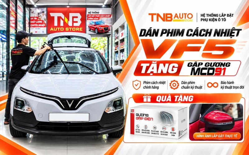 Tặng gập gương MCD91 chính hãng khi dán phim cho xe VF5 từ 5,2tr