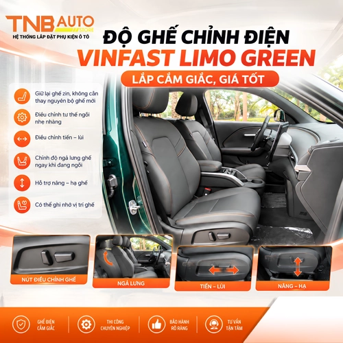 Độ ghế chỉnh điện VinFast Limo Green