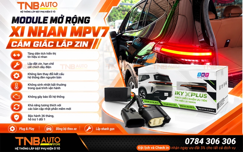 Module mở rộng xi nhan MPV7 cắm giắc lắp zin 9 Tính năng nổi bật của Module mở rộng xi nhan MPV7 IKY XPLUS lắp tại TNB Auto