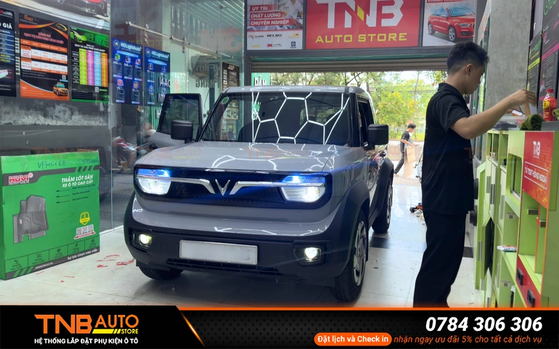 Tổng hợp cách tăng sáng cho VF3 phổ biến 4 Lắp thêm cặp đèn gầm cho VinFast VF3 bổ sung ở phần thấp phía trước xe để tăng thêm vùng chiếu sáng gần mặt đường